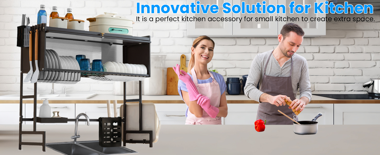 over the sink dish drainer drying rack, over sink dish rack with cover