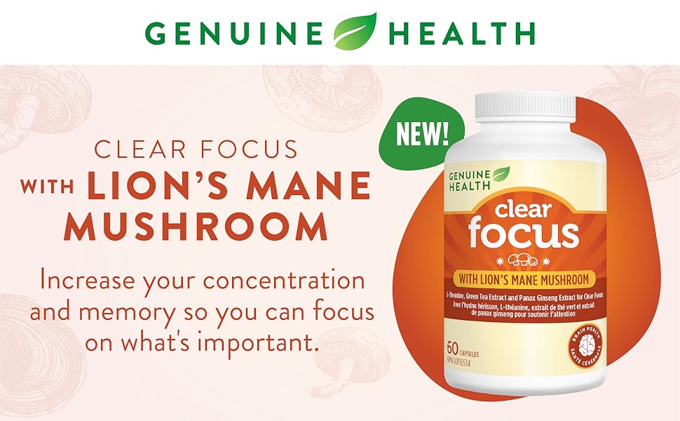 Genuine Health Clear Focus with Lion's mane mushroom