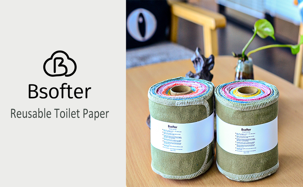 Bsofter Reusable Toilet Paper Washable 56 Pack Reusable