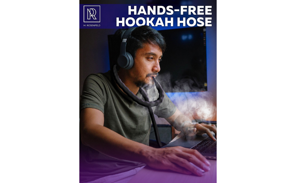 HandsFree Hookah Hose Premium 27" Long Silicone Water