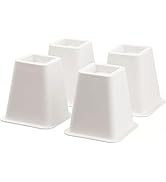 Home-it 5 to 6-inch Super Quality Black Bed Risers - Helps You Storage Under The Bed - 4-Pack (Wh...
