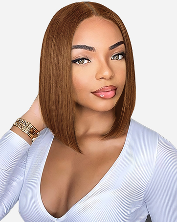 Brown bob wig human hair