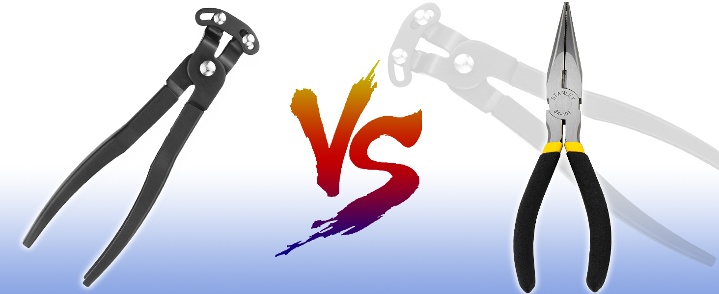 Mejiao Offset Boot Clamp Plier, CV Joint Boot Clamp Pliers, Long Handle