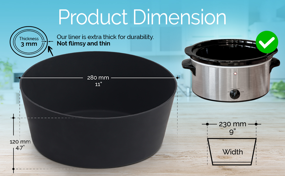 JT Home Silicone Crockpot Liner Reusable Crockpot Liner