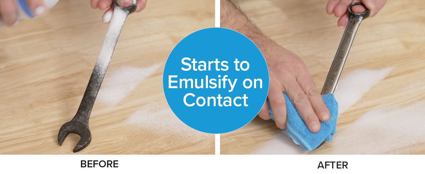 Starts to Emulsify on Contact