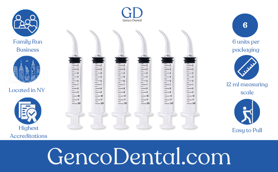 Genco Dental Wisdom Teeth Syringe, Curved Tip Dental
