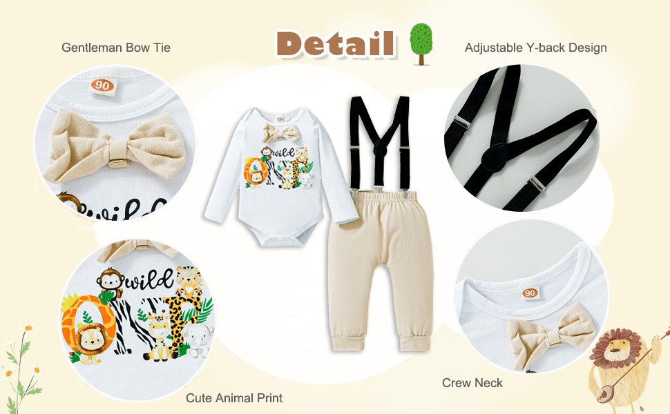 puseky Baby Boy 1st Birthday Cake Smash Outfit Gentleman Bow Tie Romper and Suspenders Pants Party Photo Shoot Outfit Set 15 wild one birthday outfits