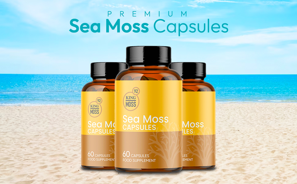 Sea Moss Capsules | Wild Crafted | king Moss Premium | 60 Capsules - How Many Sea Moss Capsules To Take Daily