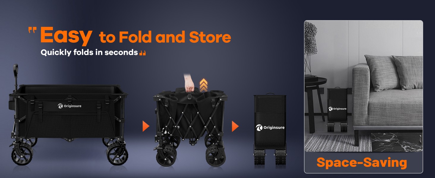 folds up really small for easy storage and easily turns corners