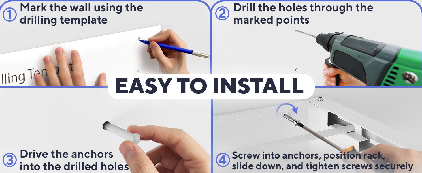 easy to install clothes drying rack wall mounted for laundry drilling template