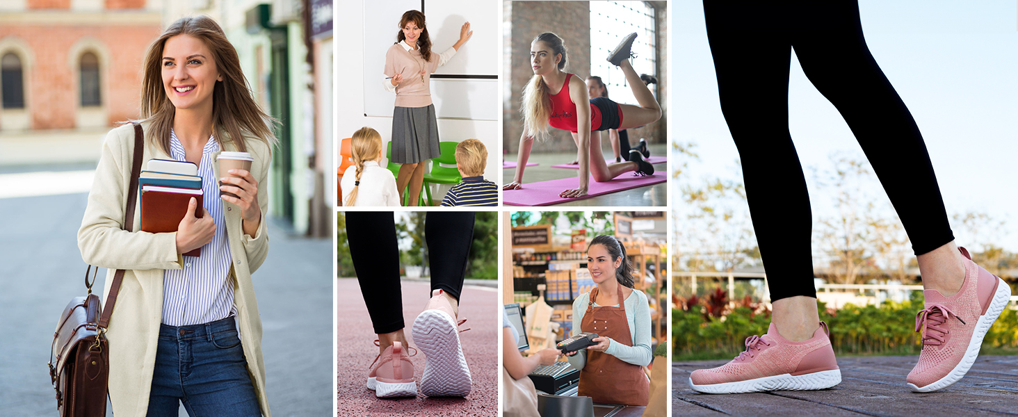 HKR Women Trainers Athletic Running Shoes Sport Walking Sneakers Lightweight Tennis Shoes 25 slip on trainers women