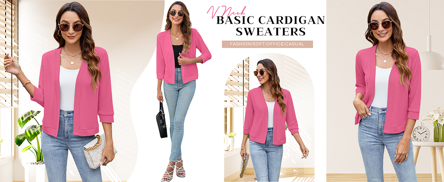 3207-Rose Red Knit Shrugs