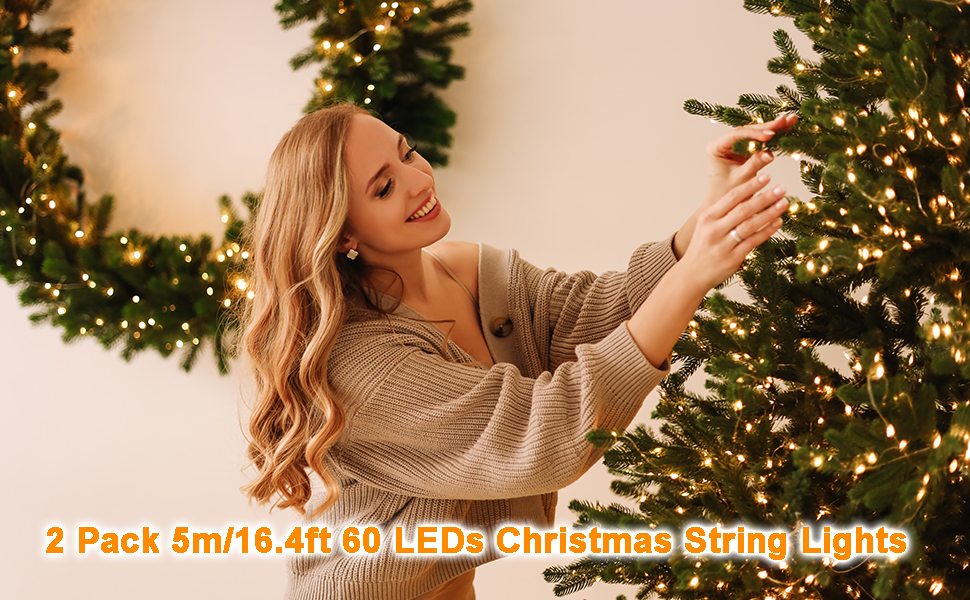 1 Pack Each 16.4ft 60 LED Battery Operated Christmas Tree