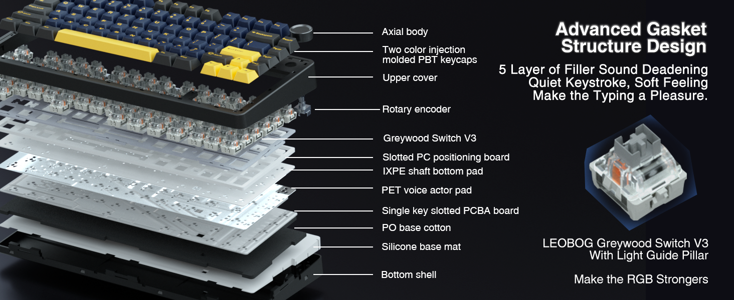 mechanical wireless custom keyboard hot swappable rgb backlit keyboard bluetooth gaming keyboard