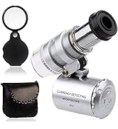 KINGMAS Mini 60x Microscope Magnifying with LED UV Light Pocket Jewelry Magnifier Jeweler Loupe w...
