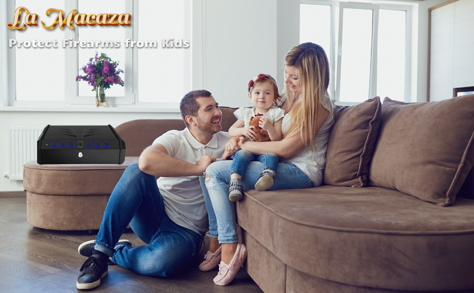 Gun Safe, Biometric Pistol Handgun 3 Ways Quick Access Unlock Fingerprint Digital Code Key