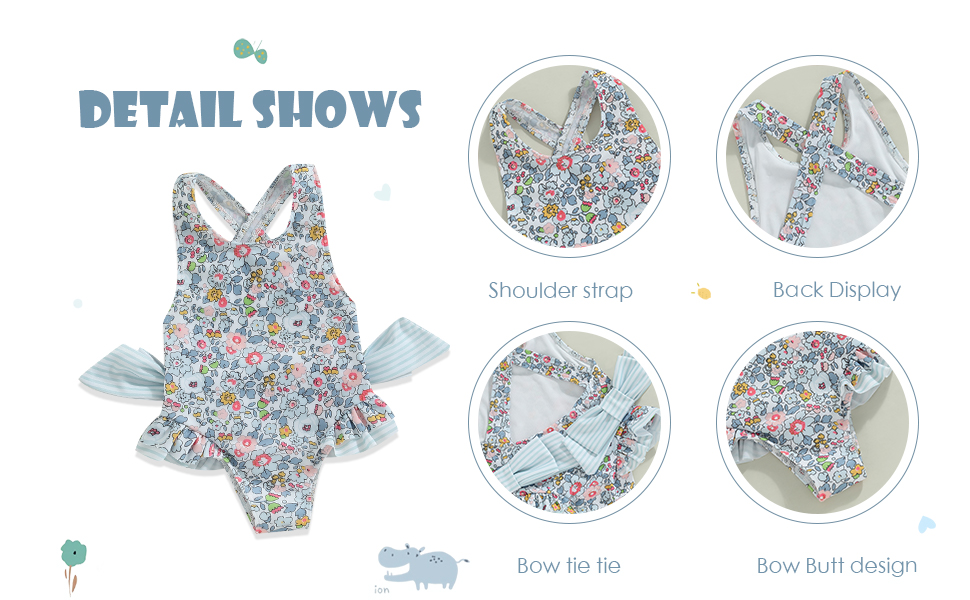 Toddler Baby Girls One Piece Ruffles Swimsuit