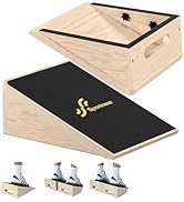 Sportneer Squat Wedge - Squat Wedge Block 1200 LBS - 15°/ 20° Slant Board for Squats Wooden Heel ...