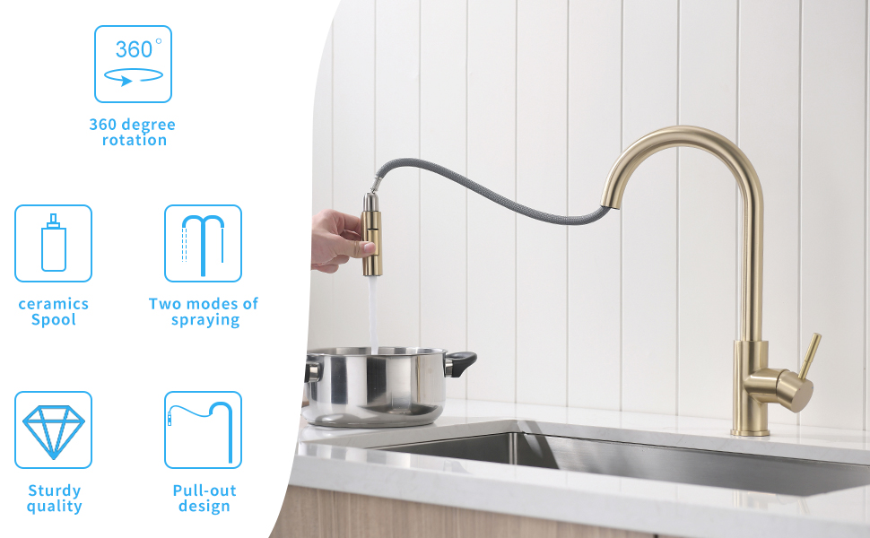 Kitchen Faucet Gold Modern Pull Out Kitchen Faucets Stainless Steel