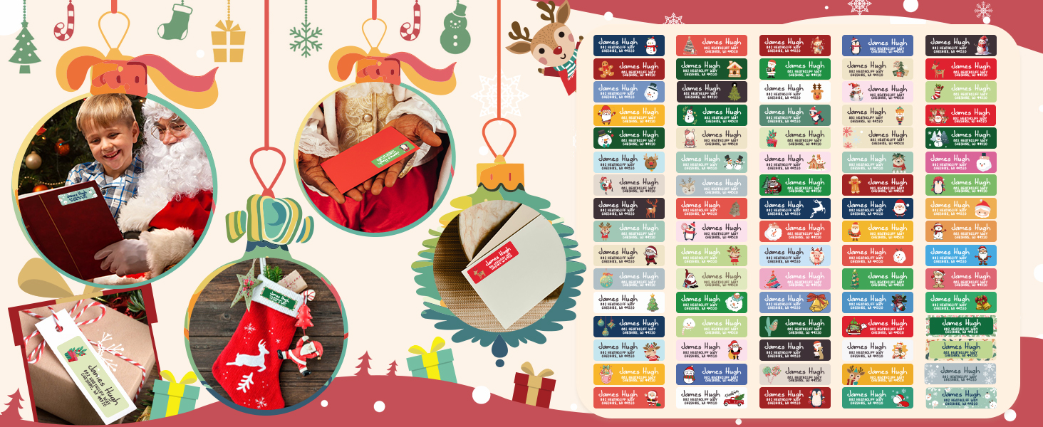 Camiraft 36Pcs Personalized Christmas Return Address