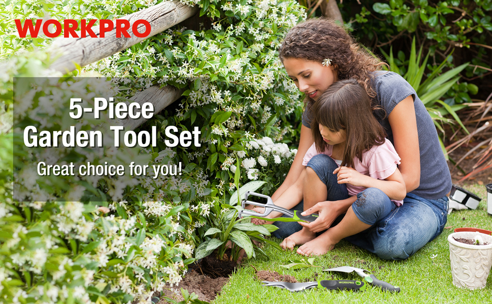 WORKPRO Garden Tool Set, 5 Pieces Gardening Work Gifts