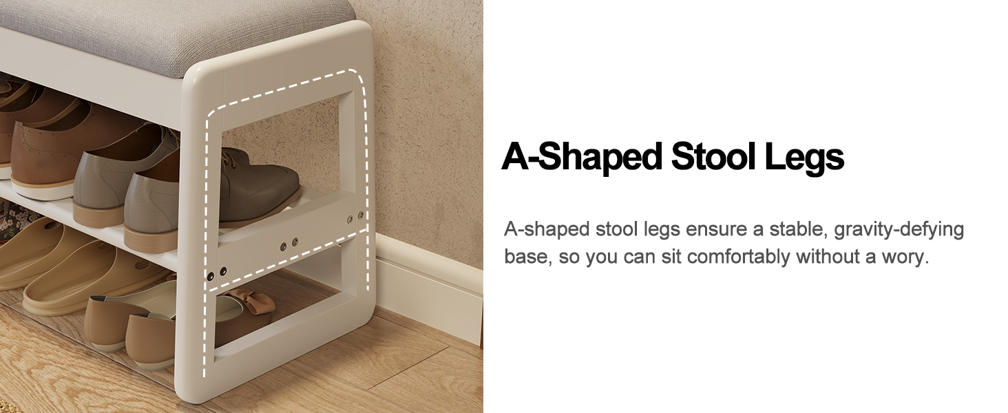 Shoe Rack Bench, Flip-Top Shoe Storage Bench with Cushion