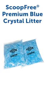 ScoopFree Premium Blue Crystal Litter 2-Pack for cat litter box. Alternative to clumping litter