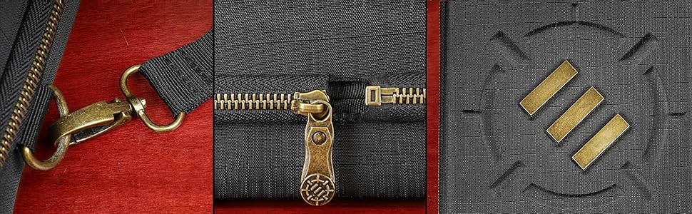 ENTTCET100BKEW Close-up on Bronzed Metal Hardware