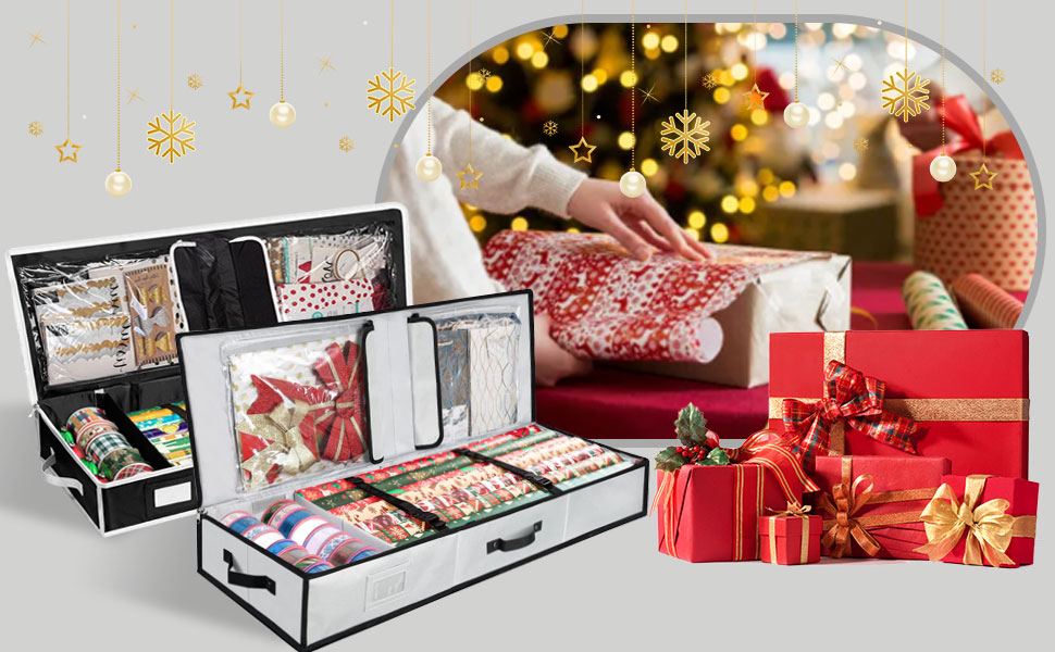 Christmas Wrapping Paper Storage Containers