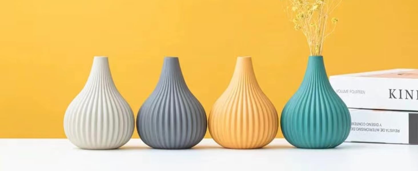 MIAJO Gray Vases for Decor 1 PCS, Small Bud Vase for Modern
