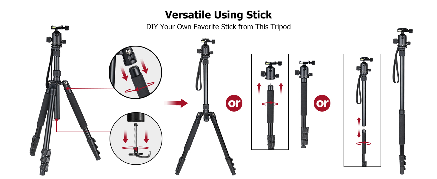 Versatile using stick - CVLIFE Tripod Rest with 360° Swivel Ball Head