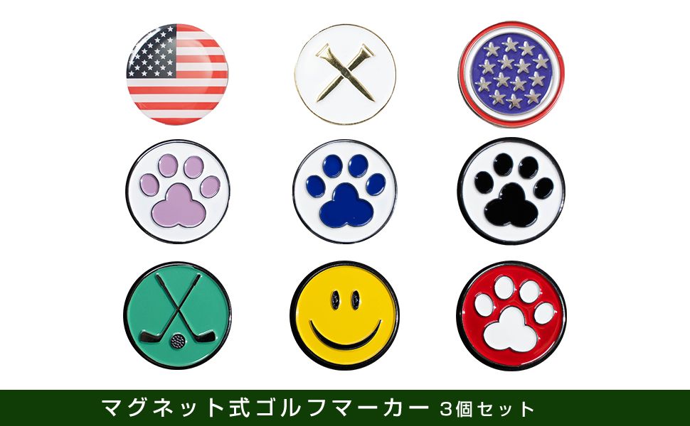Gollickers ゴルフマーカーセット 3個 Amazon | ロジック ゴルフマーカー3個入り マグネット式