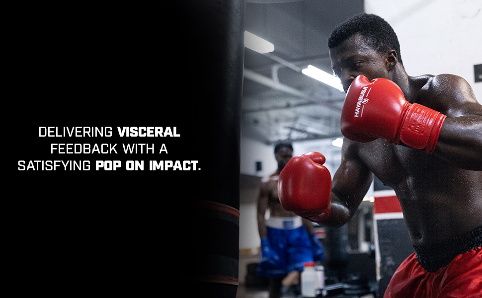 Hayabusa Red Pro Leather Hook and Loop Boxing Gloves