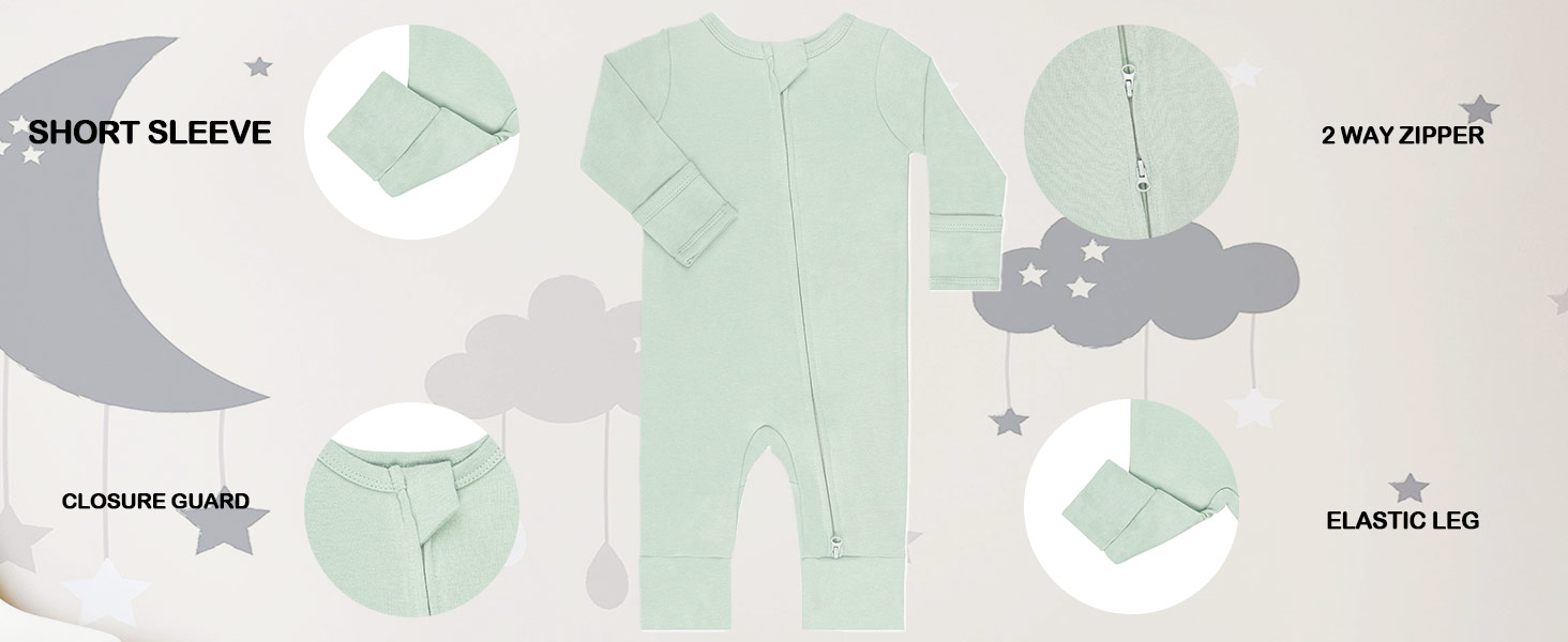 Long Sleeve Cotton Pajamas Footless Baby Bodysuits