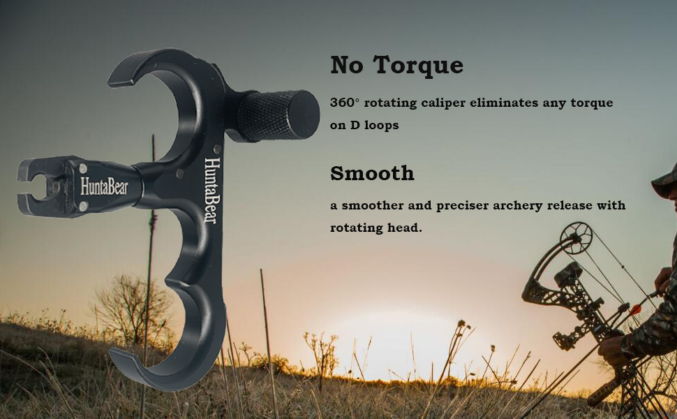 ZeoPeya Bow Release for Compound Bow, 3Finger 360° Rotate Caliper Thumb Release