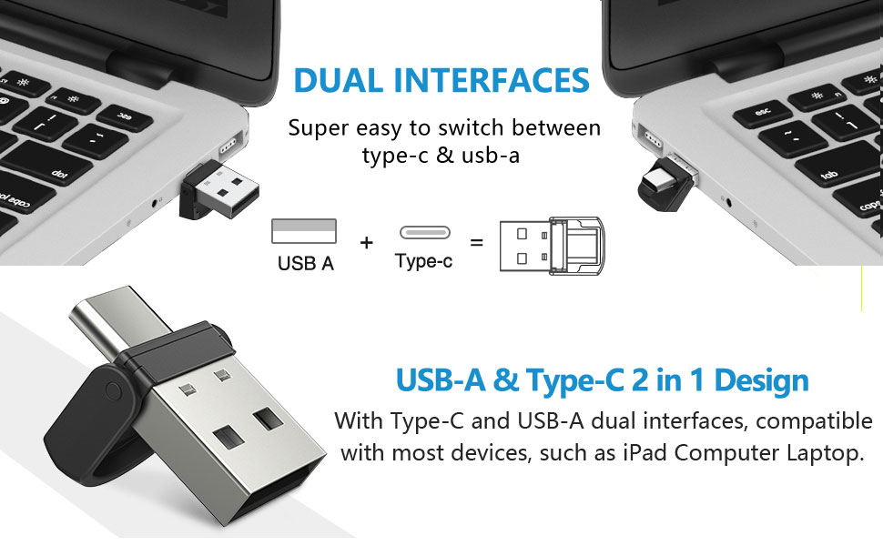 USB/TypeC 2 in 1 Presentation Clicker for Powerpoint, Hyperlink Volume