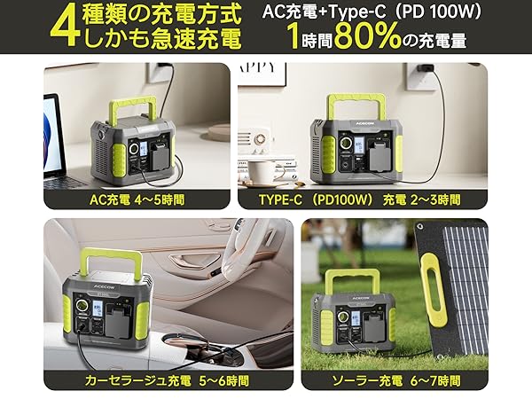 Amazon.co.jp: Acecow ポータブル電源小型 177Wh 出力300W