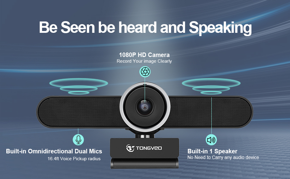 Wide Angle cam with Microphone and Speaker, TONGVEO