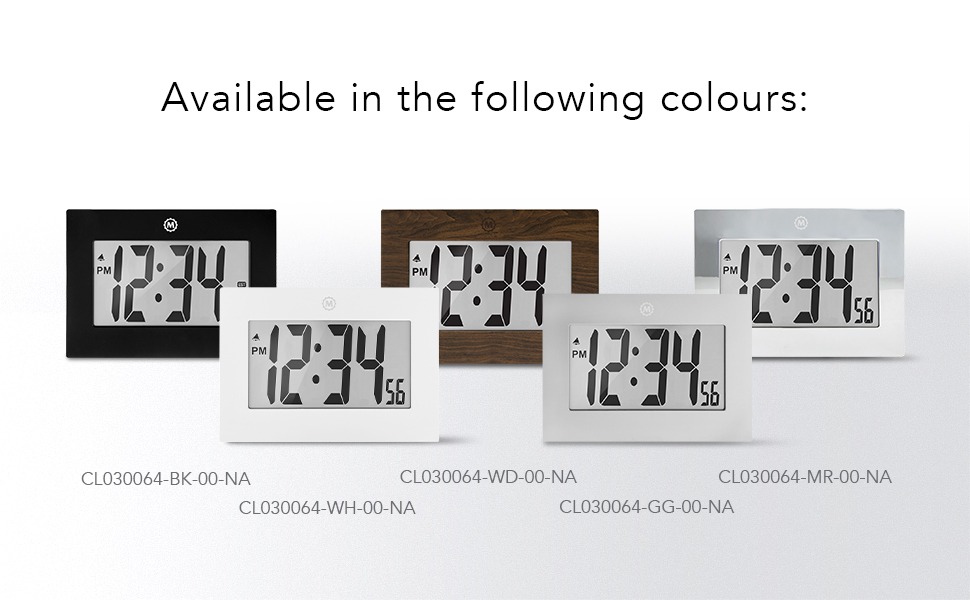 Marathon Large Digital Wall Clock Large Digit Display with Alarm