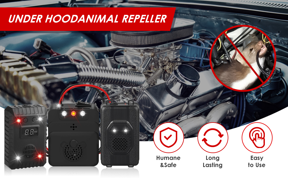Jahy2Tech 2 Pack Under Hood Ultrasonic Rodent Repellent