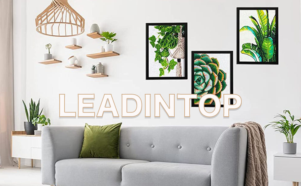 LEADINTOP ダイヤモンドアート フォトフレーム マグネット付き 30 x 40 cm 