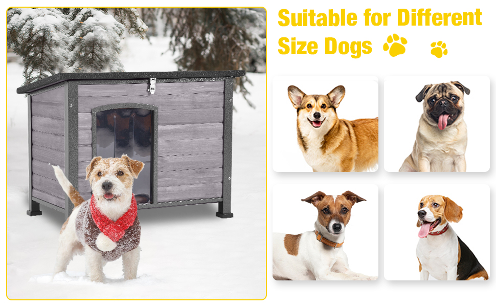 Aivituvin Dog House Outdoor & Indoor Wooden Dog Kennel for
