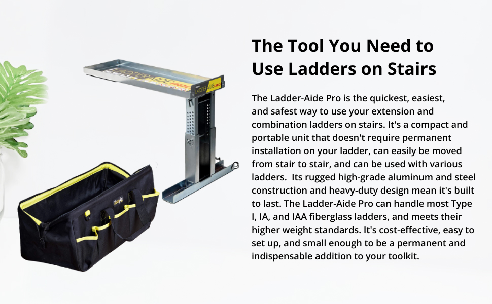 Ideal Security LadderAide Pro Bundle with Pro Bag, Ladder Stabilizer