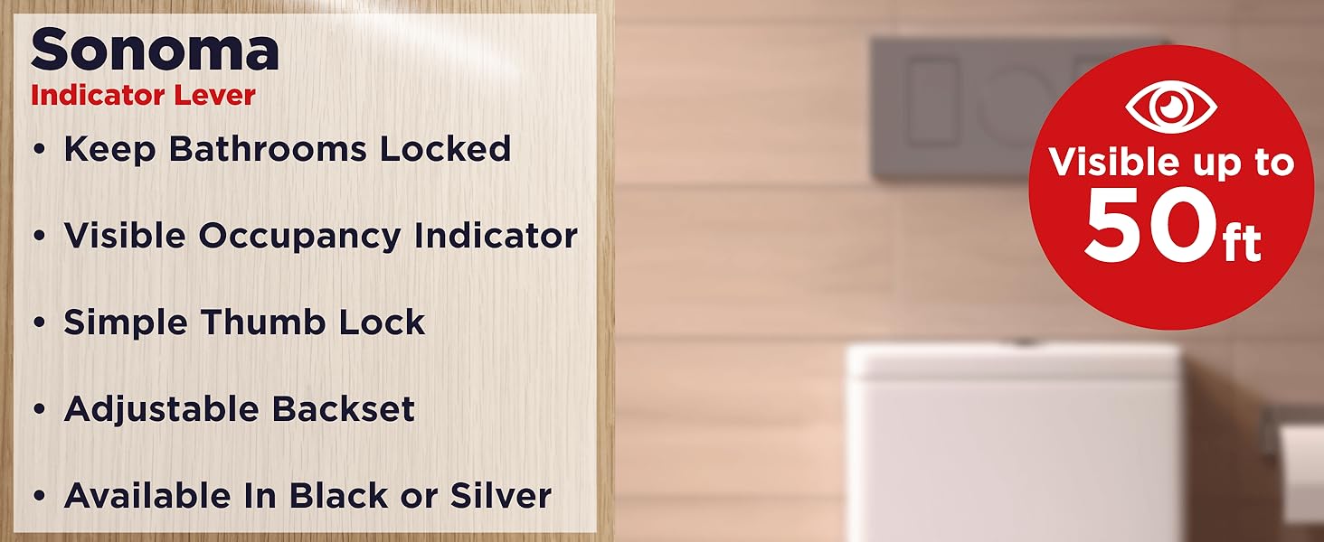 Sonoma bathroom black door handle