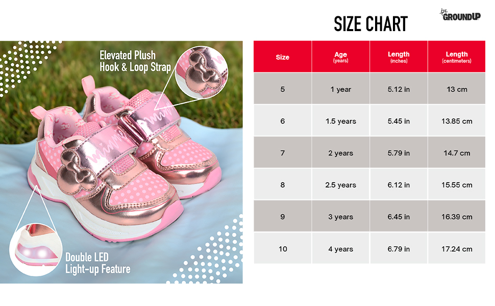 Amazon.com | Minnie Mouse Sneakers Shoes with Hook and Loop