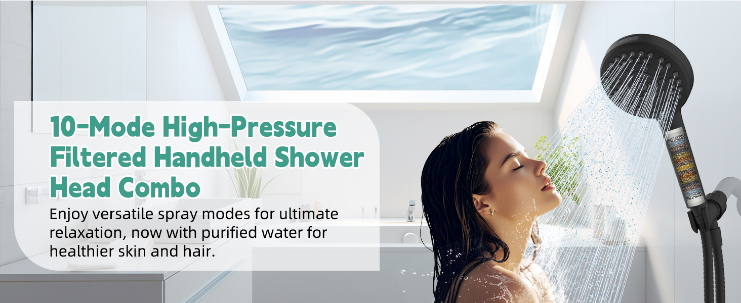 10 Spray Modes showerhead combo