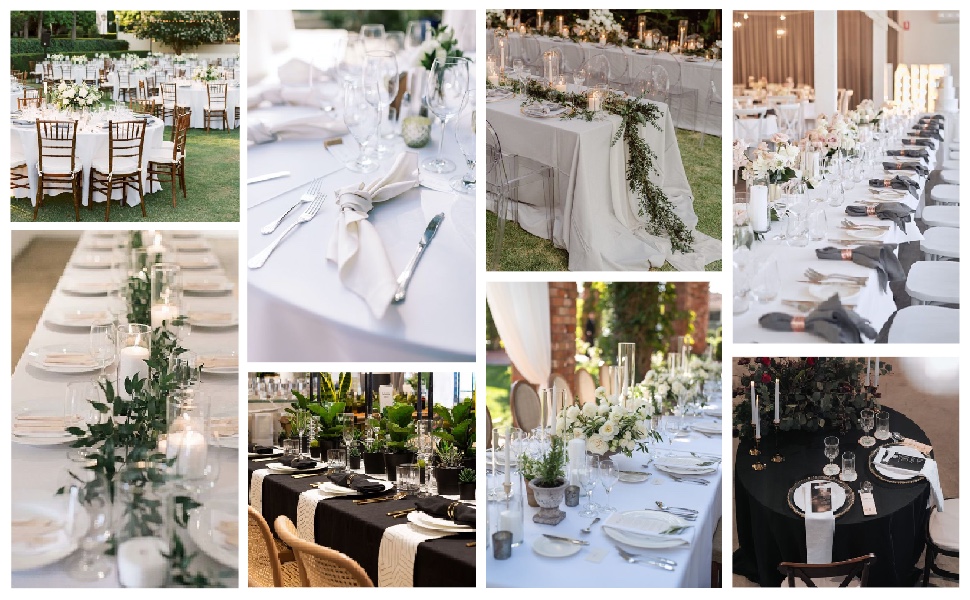 white table cloths for parties
