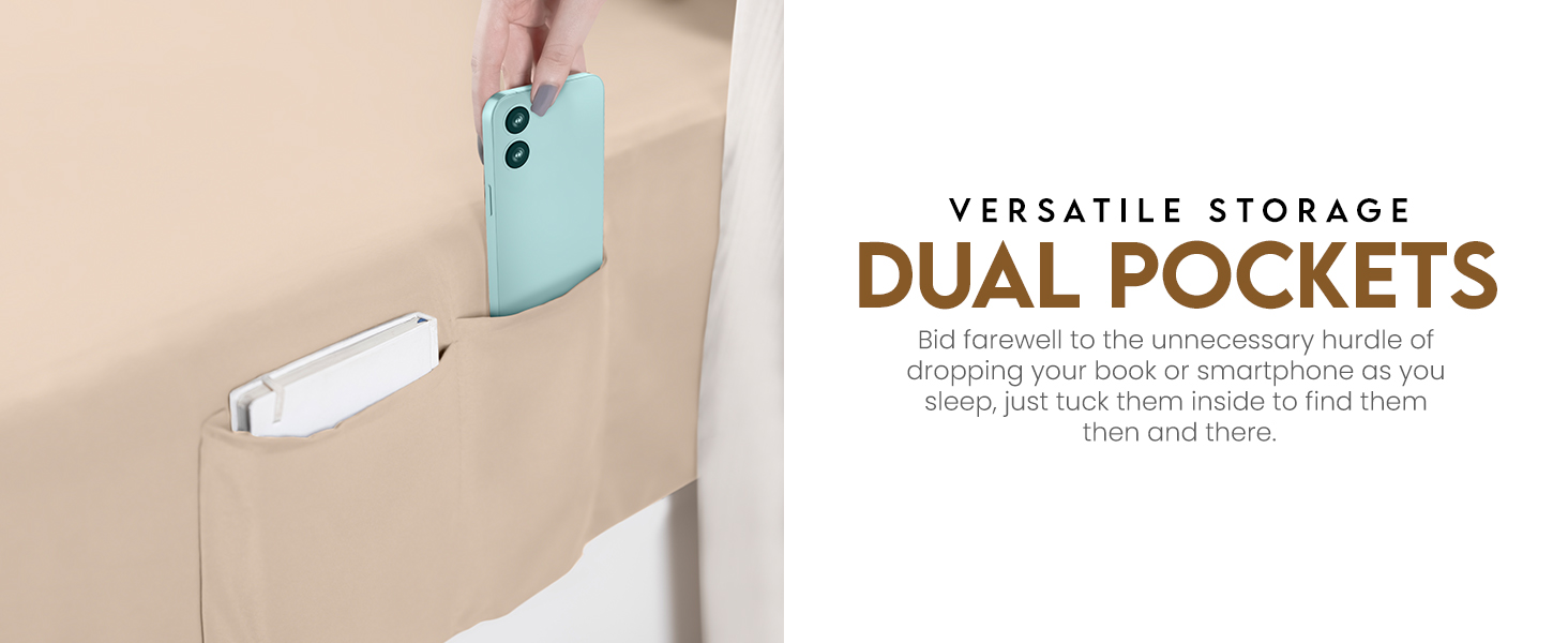 Fitted Sheet with Side Storage Pockets