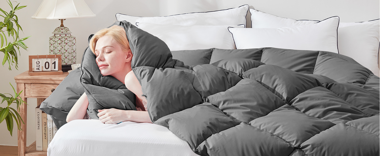 Cosybay King Size Fluffy Grey Down Fiber Comforter with Cotton Cover B6b208a8 D9f4 4647 Afec 266b65c2d232. CR0,0,1464,600 PT0 SX1464 V1