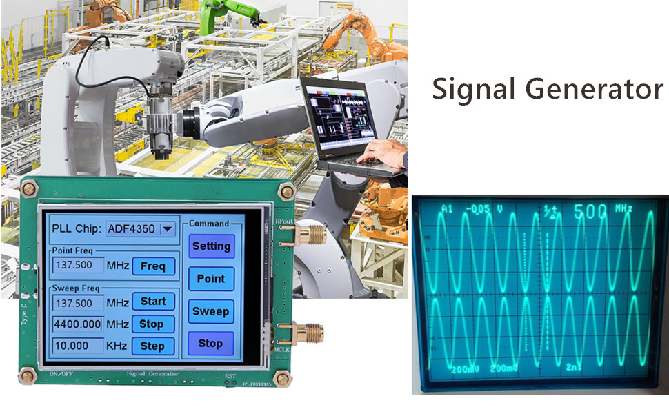 Generator Full Touch Screen RF Sweep Dot Frequency Module Radio PC Meter Counter Control with